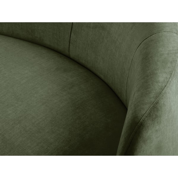 Zielona aksamitna asymetryczna sofa Mazzini Sofas Debbie, lewostronna-image-1