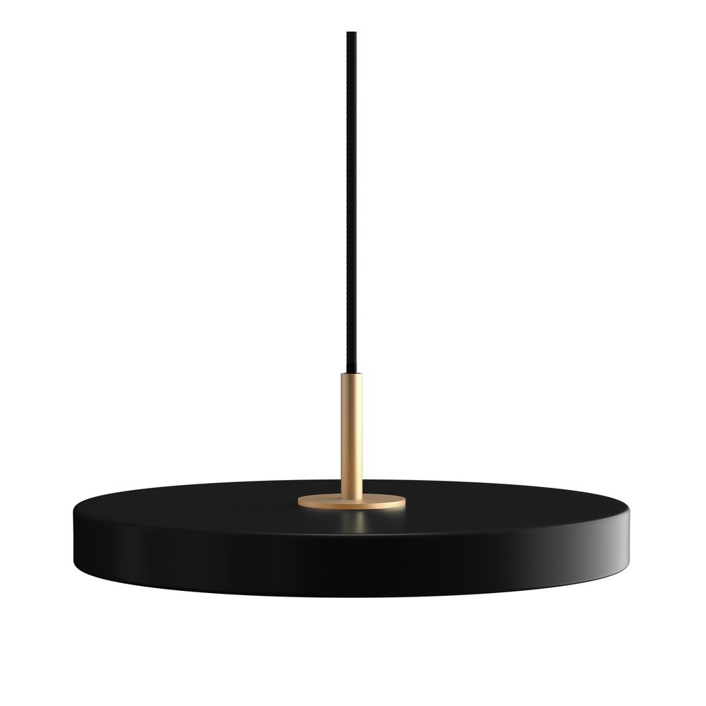 Czarna lampa wisząca LED ze ściemniaczem i metalowym kloszem ø 31 cm Asteria Plus Mini – UMAGE