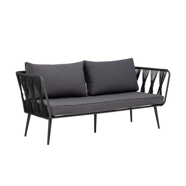 Czarna metalowa sofa ogrodowa Pavone – Bloomingville