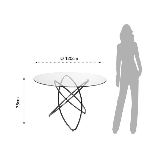 Stół z blatem ze szkła hartowanego Tomasucci Hula Hoop, ⌀ 120 cm-image-1