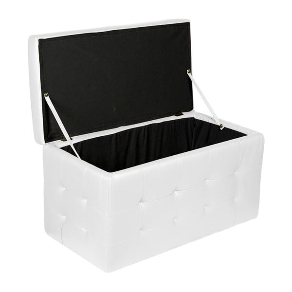 Biały puf ze schowkiem Evergreen House Multi, 84x49 cm-image-4