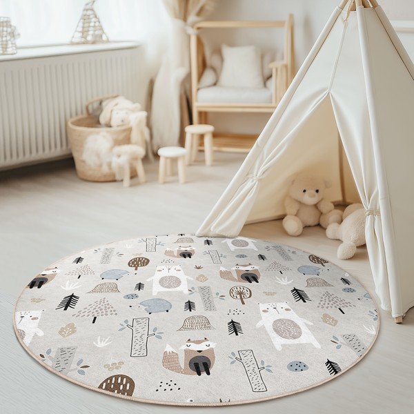 Dywan dziecięcy odpowiedni do prania ø120 cm Forest Friends – Mila Home-image-2