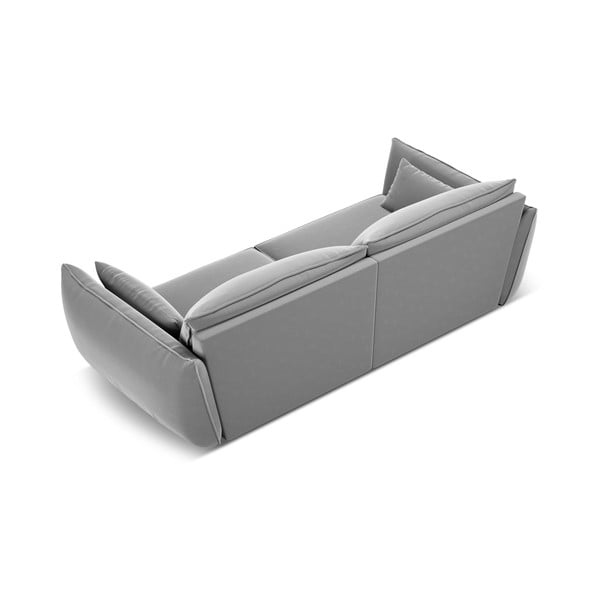 Jasnoszara aksamitna sofa 208 cm Vanda – Mazzini Sofas-image-3