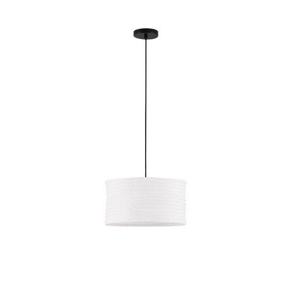 Biała lniana lampa wisząca ø 38 cm Linnet – Nova Luce