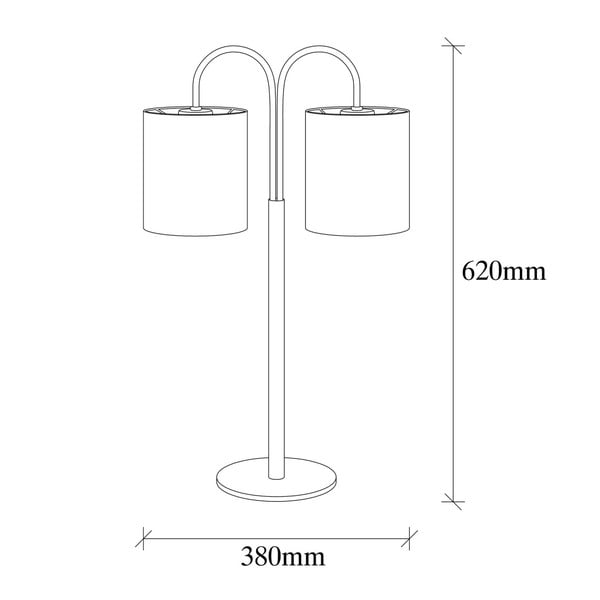 Czarna metalowa lampa stołowa z kremowymi kloszami Opviq lights Sifi-image-2