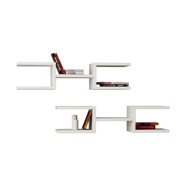 Zestaw 2 białych półek Crab