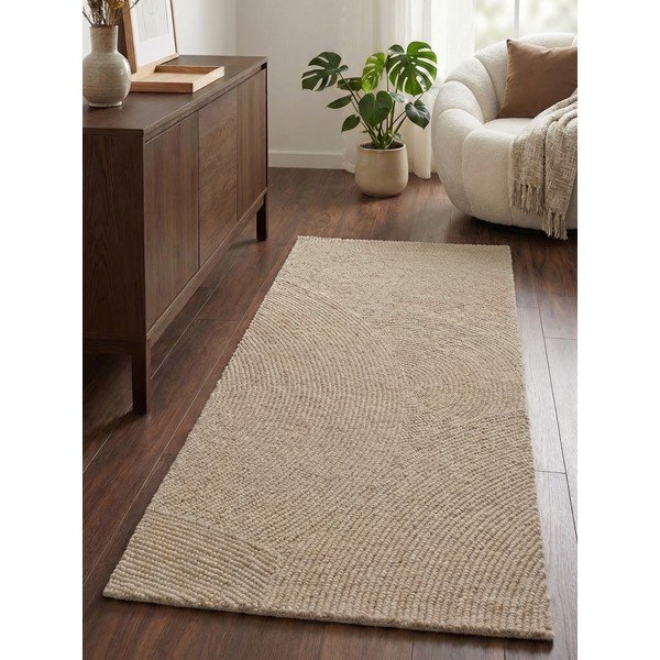 Beżowy wełniany chodnik tkany ręcznie 80x200 cm Calmio – Hanse Home-image-1