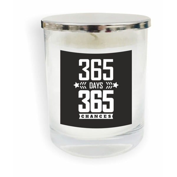 Biała świeczka North Carolina Scandinavian Home Decors Motto Glass Candle V14