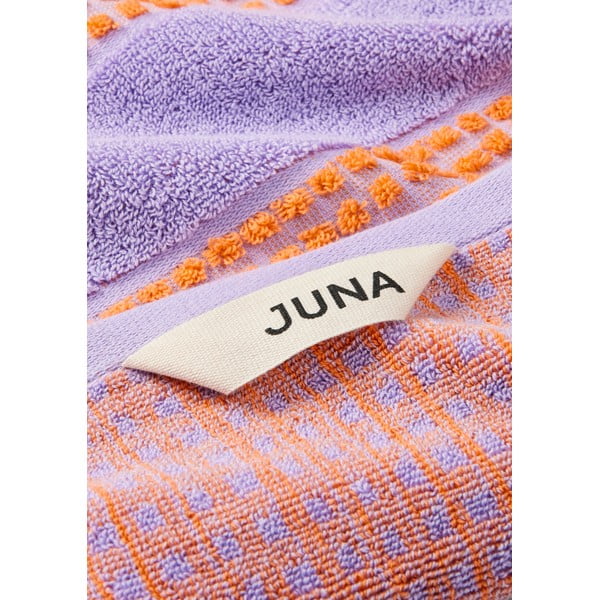 Pomarańczowo-lawendowy ręcznik z bawełny organicznej 50x100 cm Check – JUNA-image-1