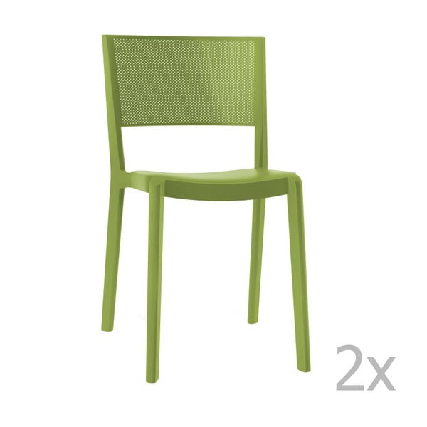 Zestaw 2 zielonych krzeseł ogrodowych Resol spot
