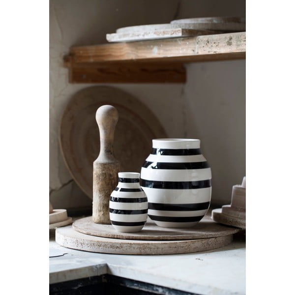 Czarno-biały kamionkowy wazon Kähler Design Omaggio, wys. 12,5 cm-image-2