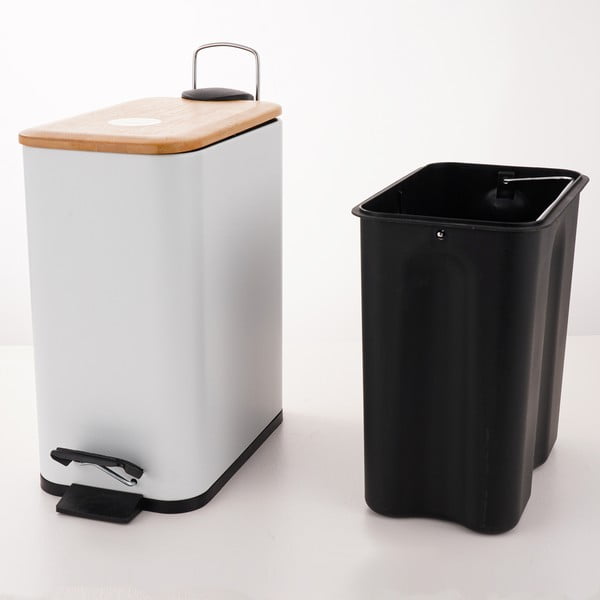Biały stalowy kosz na śmieci z pedałem 5 l   Erik – Spirella-image-2