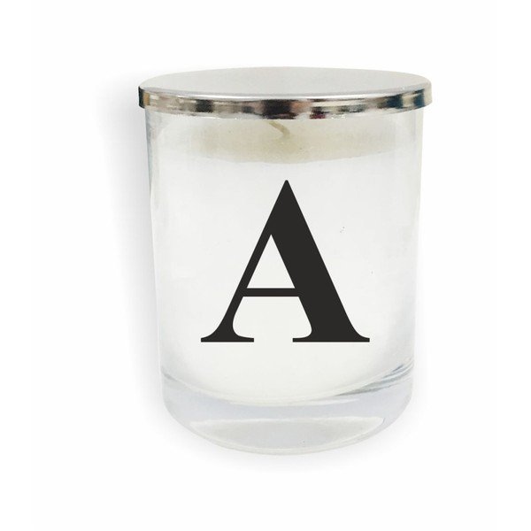 Biało-czarna świeczka North Carolina Scandinavian Home Decors Monogram Glass Candle A V1