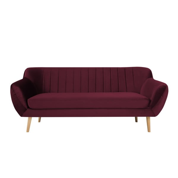 Bordowa sofa 3-osobowa Mazzini Sofas Benito