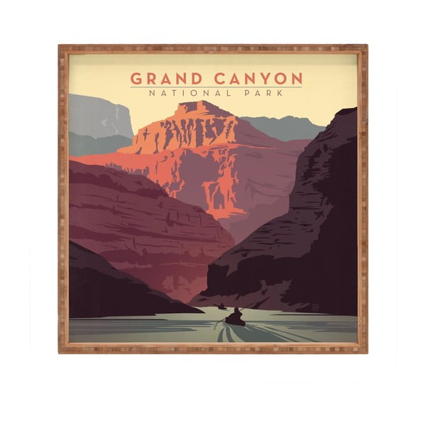 Drewniana taca dekoracyjna Grand Canyon, 40x40 cm