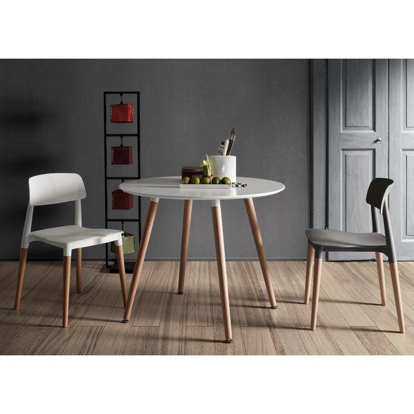 Stół do jadalni z drewna bukowego Kave Home Daw, ⌀ 100 cm-image-1
