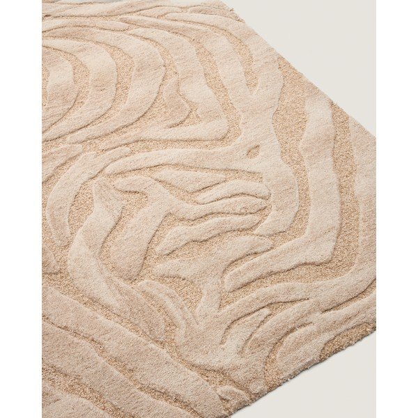 Beżowy dywan z mieszanki wełny tkany ręcznie 200x300 cm Tribet – Kave Home-image-4