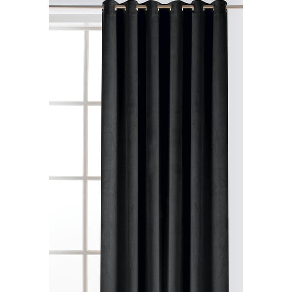 Czarna aksamitna zasłona częściowo zaciemniająca (dimout) 140x175 cm Velto – Filumi-image-3