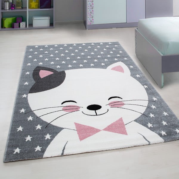 Różowo-szary dywan dziecięcy 80x150 cm Kids – Ayyildiz Carpets-image-1