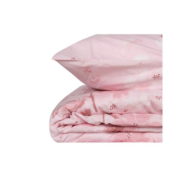 Różowa pościel jednoosobowa z bawełny renforcé 140x200 cm Elena – Mijolnir-image-2