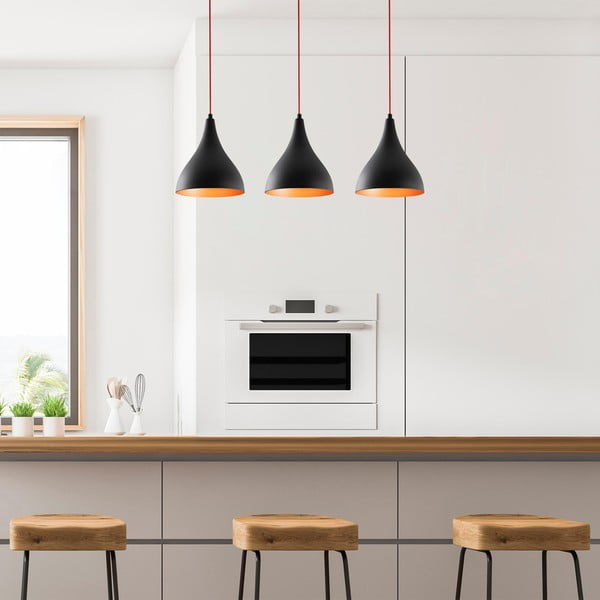 Czarna lampa wisząca z metalowym kloszem Berceste – Opviq lights-image-2