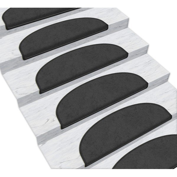 Czarne dywaniki na schody zestaw 16 szt. 65x20 cm Dots – Vitaus-image-1