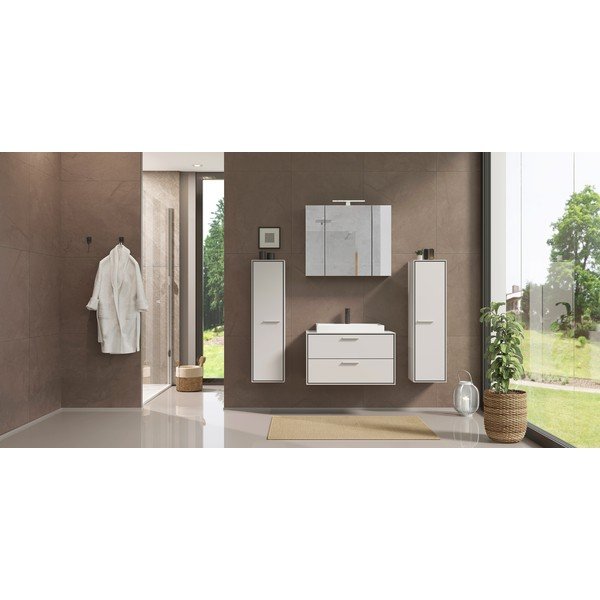 Szarobeżowa wisząca szafka z umywalką 80x47 cm Sovana – Germania-image-1