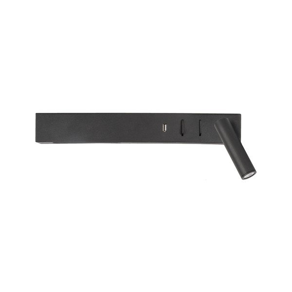 Metalowy kinkiet LED z elastyczną konstrukcją/z portem USB w kolorze matowej czerni Vida – Nova Luce
