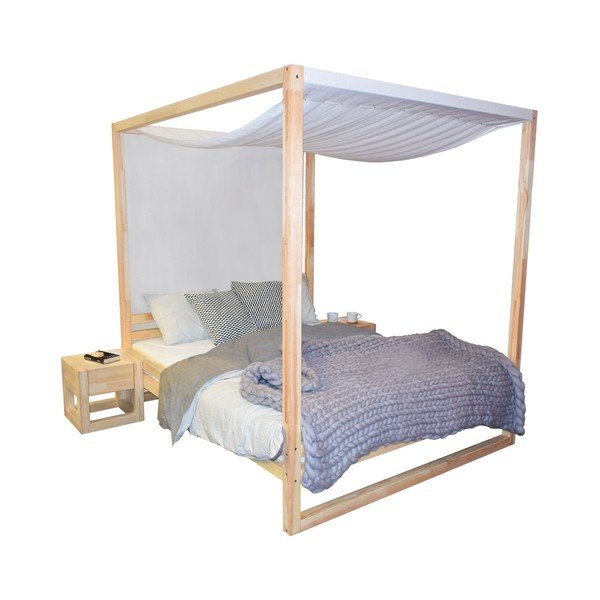 Drewniane łóżko dwuosobowe Benlemi Baldee Bella Natural, 200x190 cm-image-2