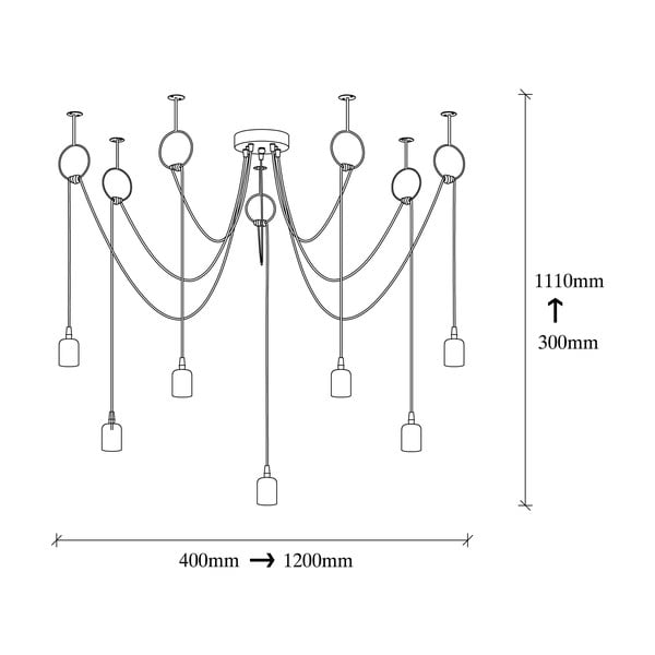 Czarna lampa wisząca z 7 kloszami Opviq lights Sirin-image-3