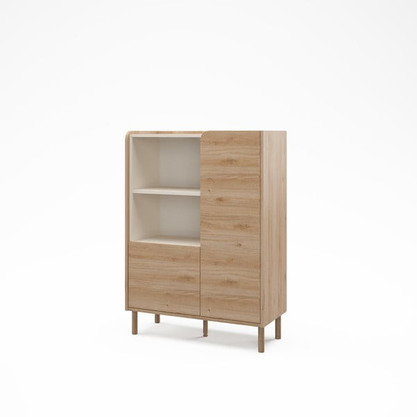 Szafka w dekorze dębu w naturalnym kolorze 90x125x40 cm Monza – Marckeric-image-3