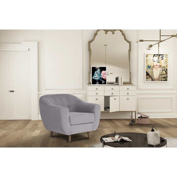 Jasnoszary fotel Jalouse Maison Vicky-image-1