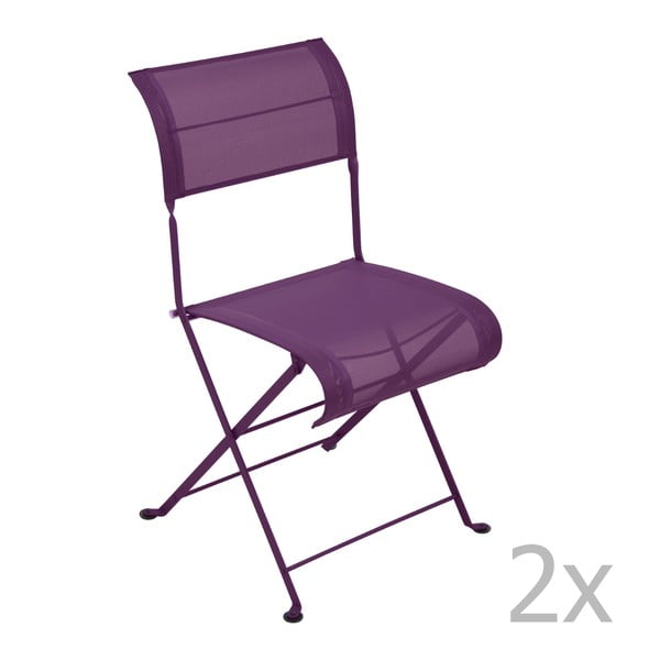 Zestaw 2 fioletowych krzeseł składanych Fermob Dune