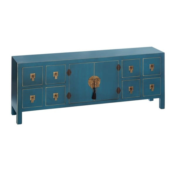 Niebieska niska komoda 130x50,5 cm Oriente – Ixia