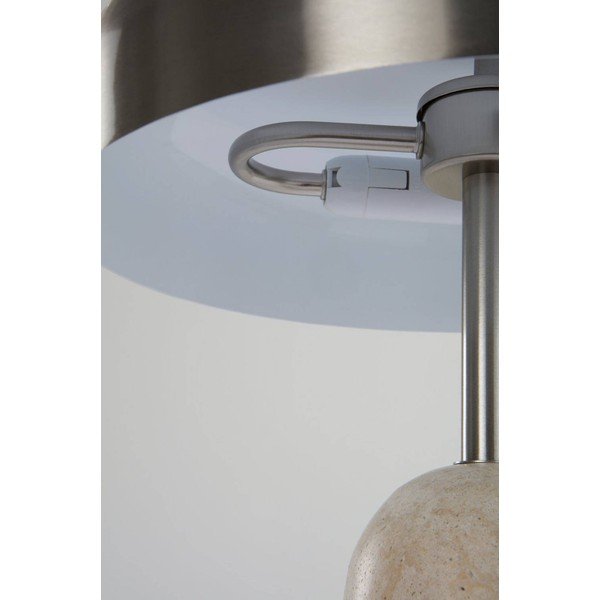 Lampa stołowa 
z trawertynu
 w kolorze srebra (wysokość 46 cm) Ina – Jotex-image-3
