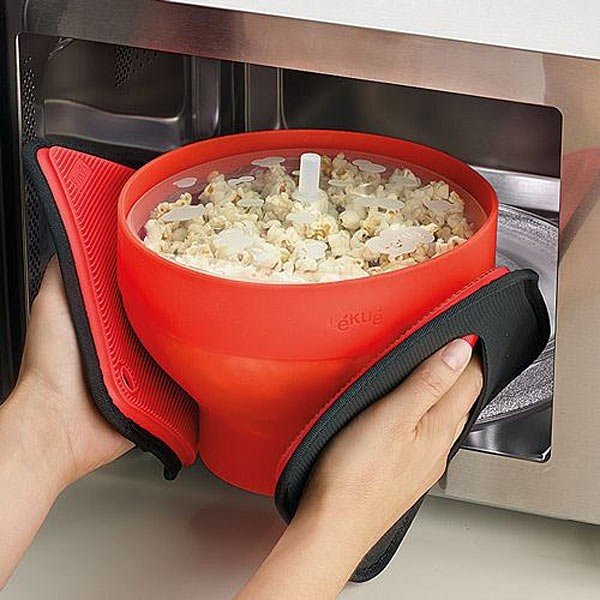 Silikonowa miska na popcorn, czerwona-image-1