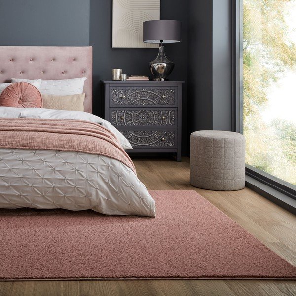 Różowy dywan z włókien z recyklingu 160x230 cm Sheen – Flair Rugs-image-1