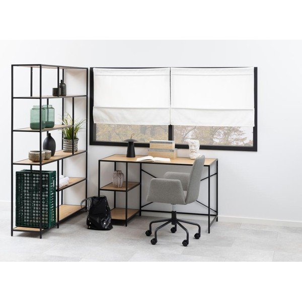 Czarno-naturalny regał w dekorze dębu 135x185 cm Seaford – Actona-image-1