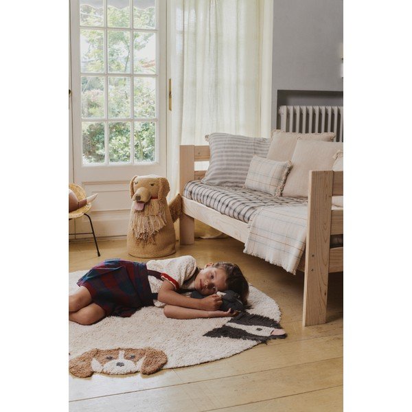 Beżowy tekstylny dziecięcy kosz na zabawki 40x30x55 cm Luna – Lorena Canals-image-1