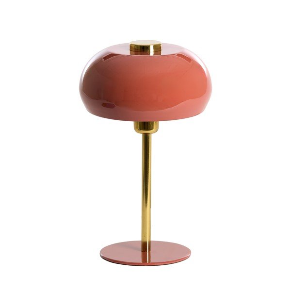 Łososiowa lampa stołowa z metalowym kloszem (wysokość 34 cm) Surin – Light & Living