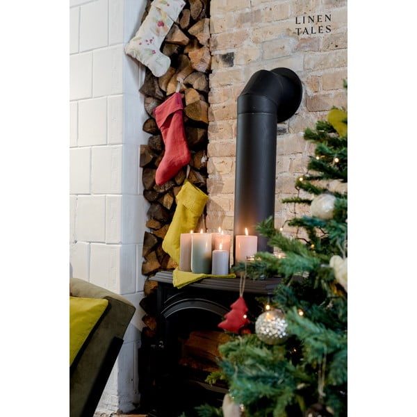 Tekstylna pończocha świąteczna Christmas Print Natural – Linen Tales-image-2