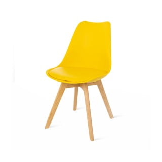 Zestaw 2 żółtych krzeseł z bukowymi nogami Bonami Essentials Retro