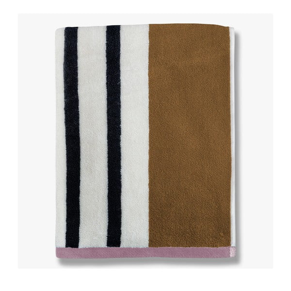 Biało-brązowe bawełniane ręczniki zestaw 2 szt. 40x60 cm Boudoir – Mette Ditmer Denmark