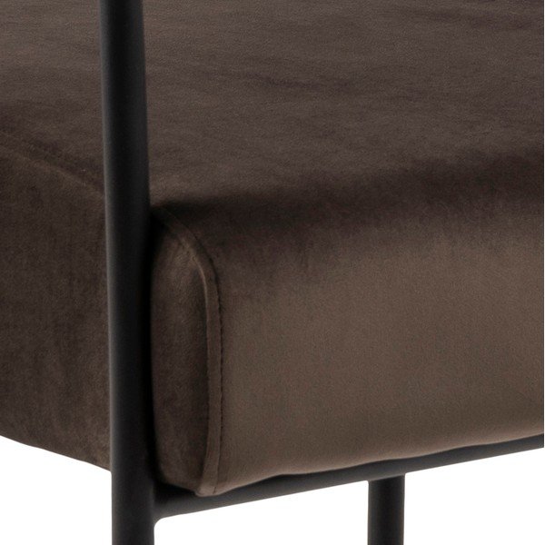 Ciemnobrązowy aksamitny fotel Actona Cloe-image-3