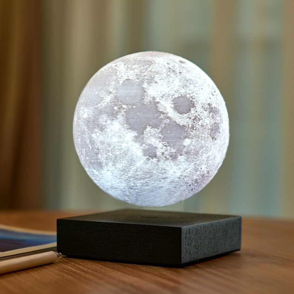 Czarna lewitująca lampa stołowa w kształcie księżyca Gingko Moon