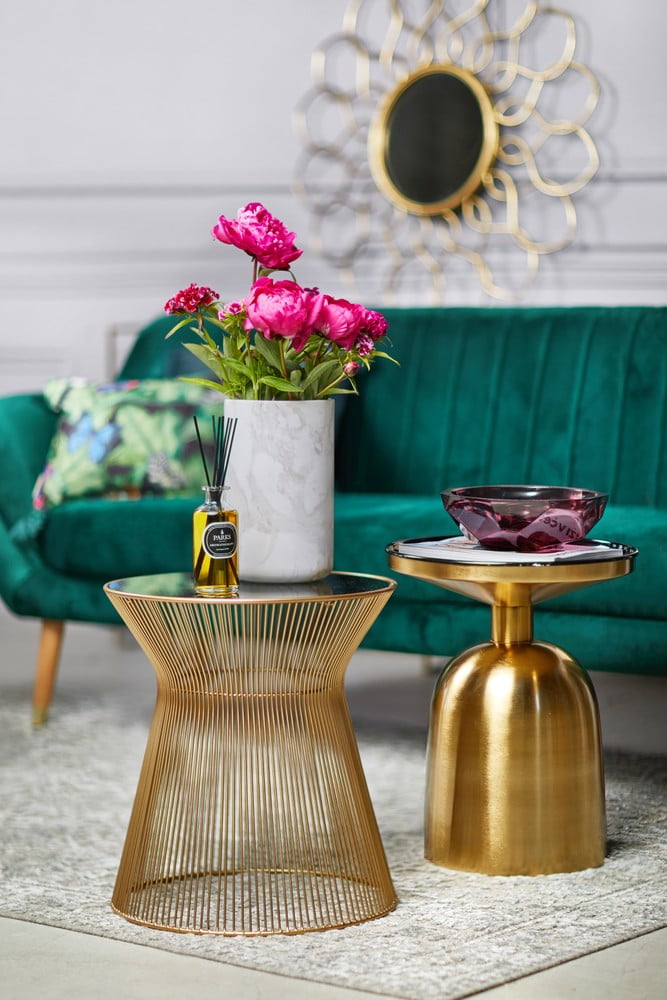 Inspiracje: Salon, Dekoracja, Styl glamour, Wiosna