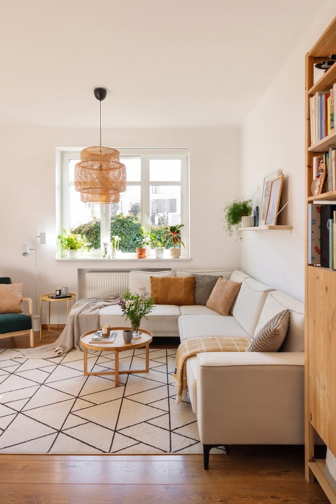 Inspiracje: Salon, Styl skandynawski, Tekstylia