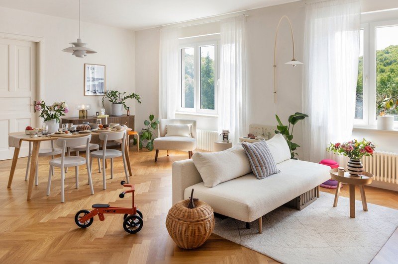 Inspiracje: Salon, Jadalnia, Styl skandynawski