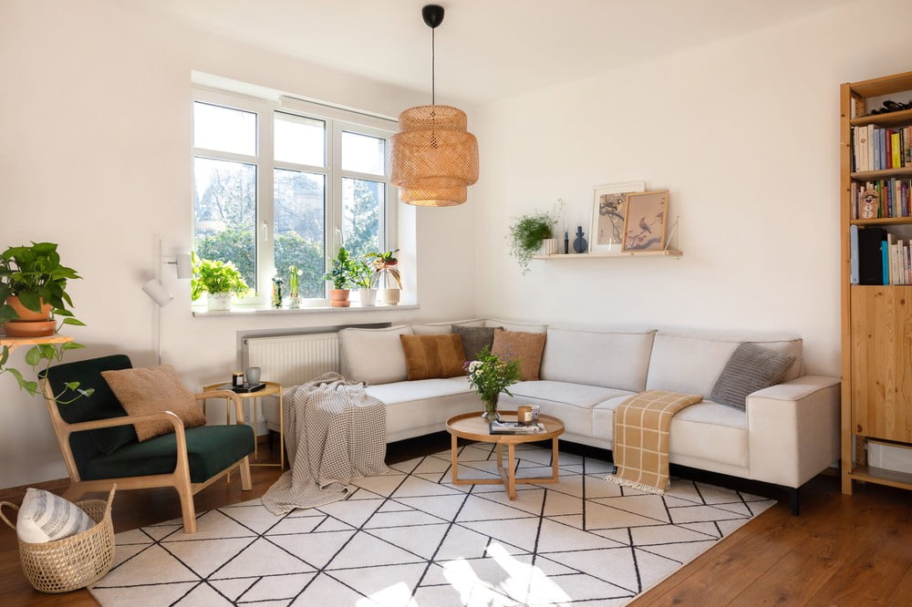 Inspiracje: Salon, Styl skandynawski, Tekstylia