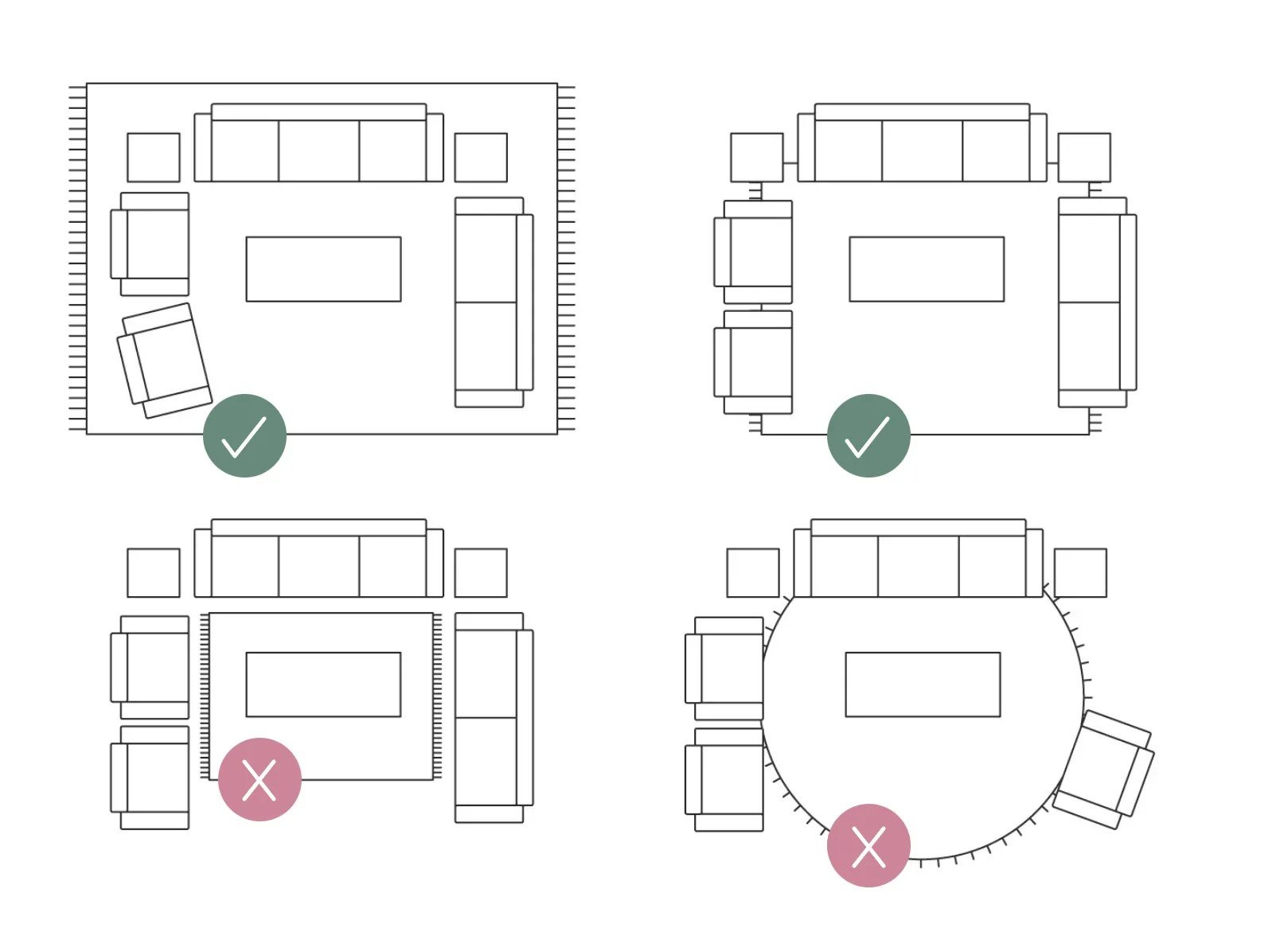 Jak wybrać dywan? Lepiej wybrać większy rozmiar, aby przestrzeń była jednolita. Problematyczny może być także okrągły dywan, który najlepiej pasuje do okrągłych mebli.